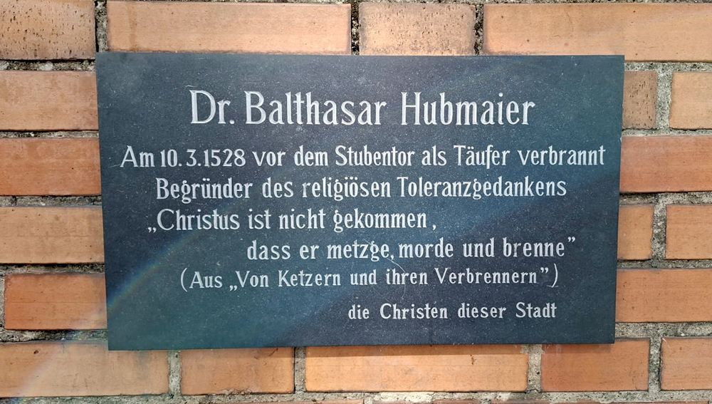 Balthasar Hubmaier Gedenktafel