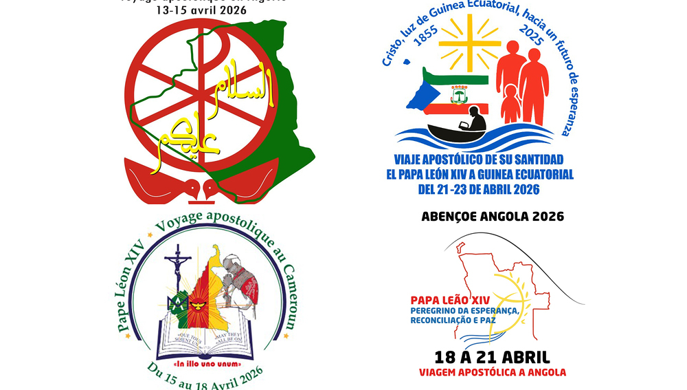 Länderlogos zur Afrikareise von Leo XIV.