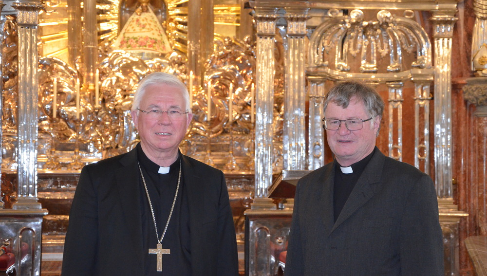 Erzbischof Franz Lackner, neuer Vorsitzender der Bischofskonferenz, und sein Stellvertreter Bischof Manfred Scheuer (Mariazell, 16.6.2020)