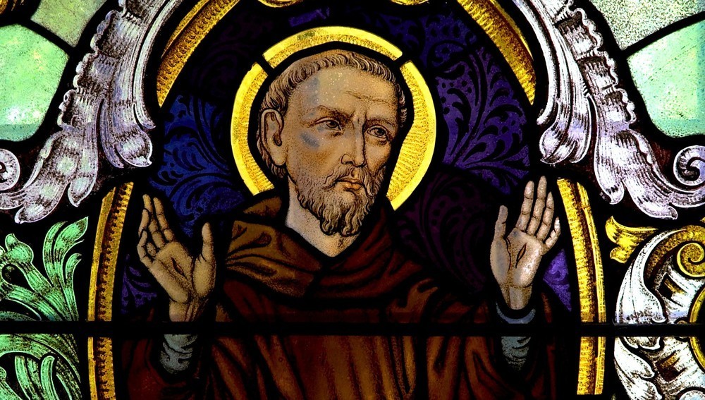 Hl. Franz von Assisi, Glasfenster, Karnabrunn