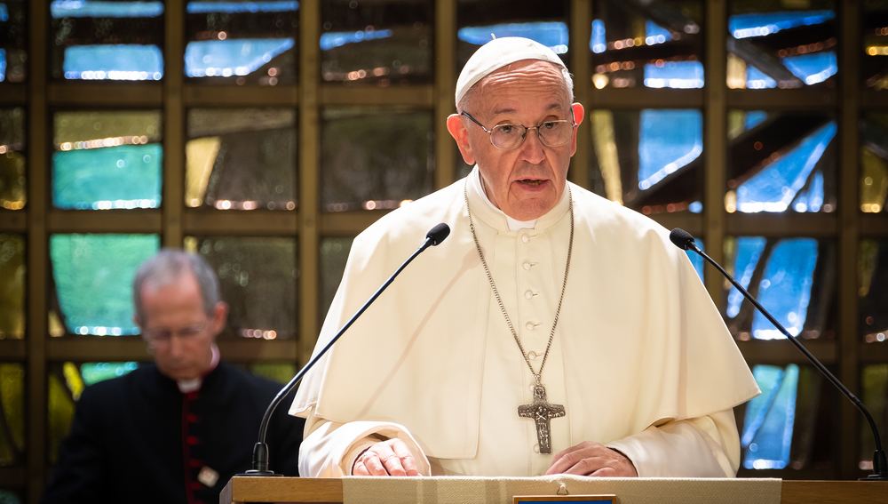 Papst Franziskus bei Gebetsgottesdienst am 21. Juni 2018 im ÖRK-Zentrum in Genf