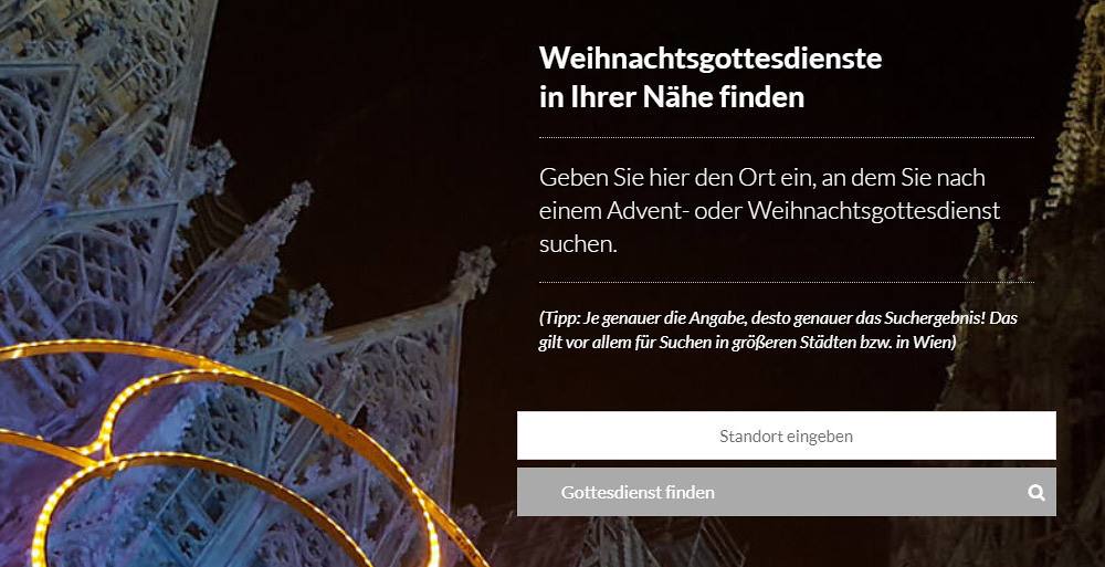 Neue Website www.weihnachtsgottesdienste mit über 6.500 Angeboten zu Weihnachten