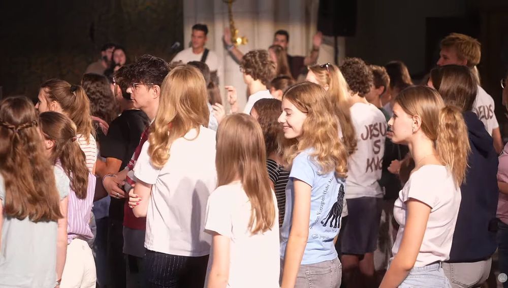 Jugendliche bei Jugendliche bei religiösem Jugendfestival