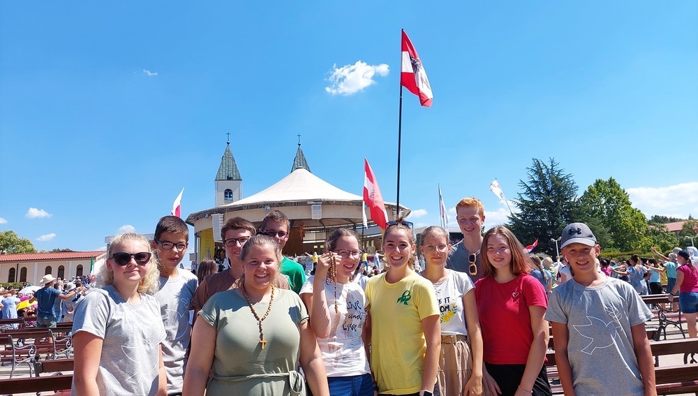 Jugendliche aus Österreich beim Internationalen Jugendfestival 'Mladifest' in Medjugorje 2022