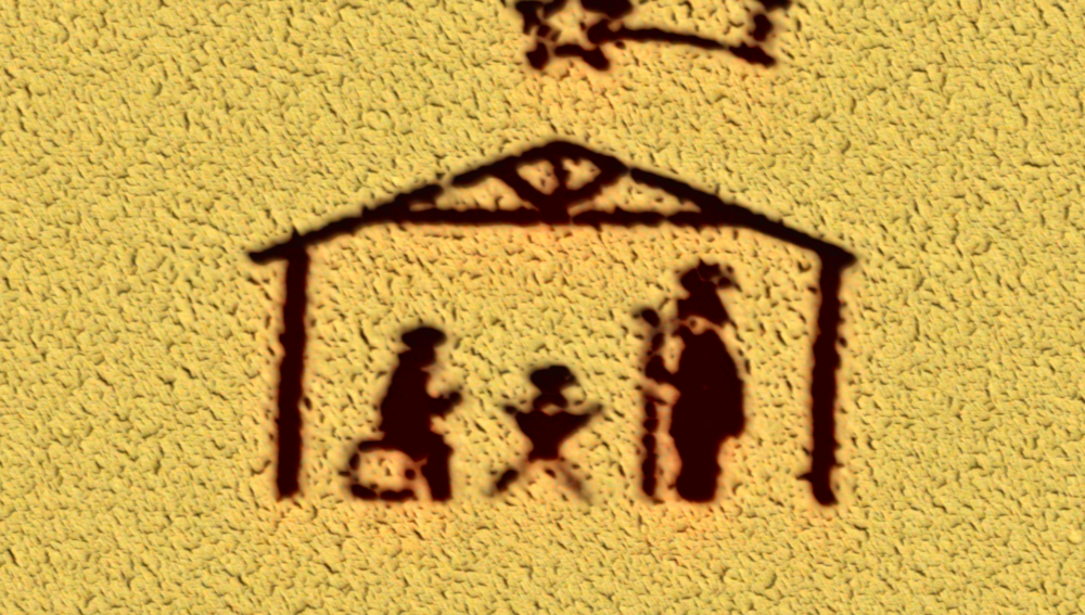 Wissenschaftler am AMU der Universität Augsburg haben die vermutlich kleinste Weihnachtskrippe der Welt geschaffen: mit einem Ionenstrahl in eine hauchdünne Goldschicht gebrannt.