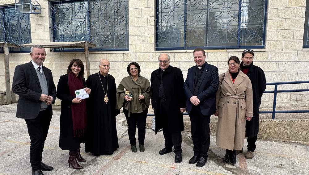 Bischof Krautwaschl (5.v.l.) mit Pilgergruppe im Heiligen Land