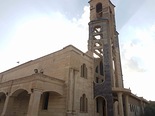 Notdürftig geflickter Kirchturm in Karakosch