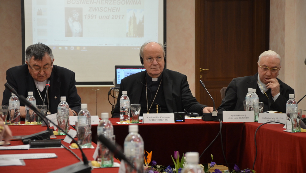 Kardinäle Vinko Puljic und Christoph Schönborn - Vollversammlung der Bischofskonferenz in Sarajewo