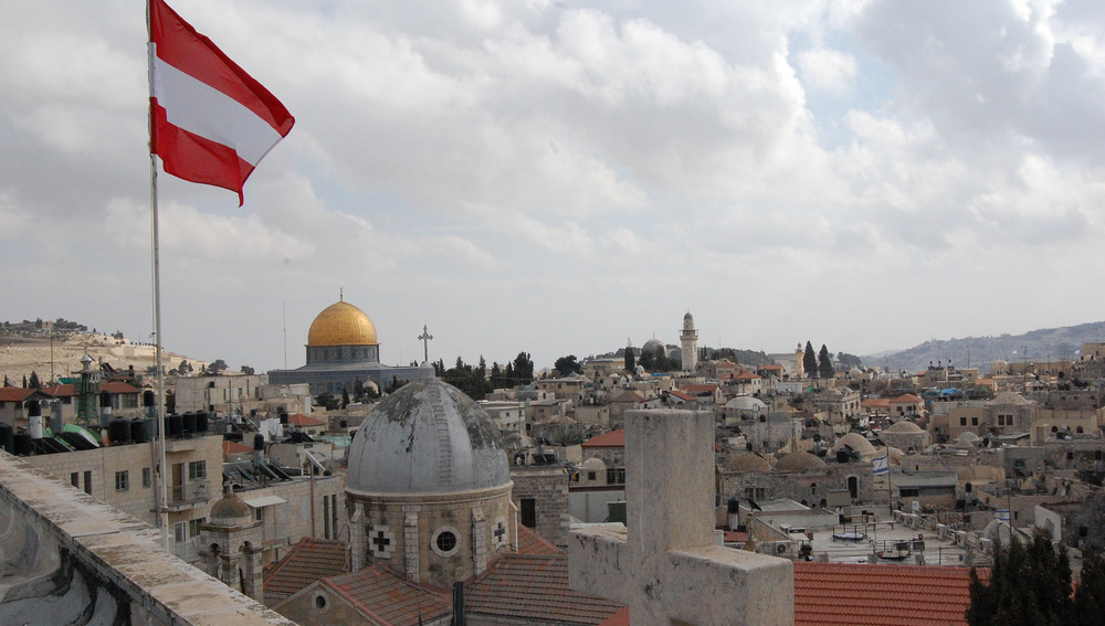 Blick vom Dach des Pilger-Österr. Hospizes auf die Jerusalemer altstadt