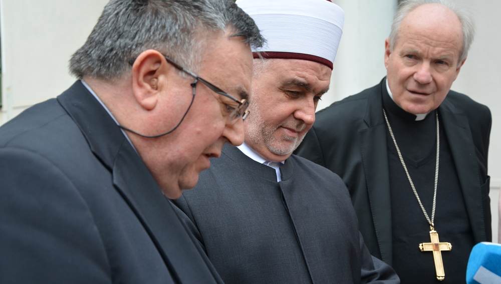 Kardinal Vinko Puljic, Großmufti Husein Kavazovic und Kardinal Christoph Schönborn