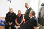 Salvatorianer in Temeswar: Altenpflegeheim (dritter von links: Caritas-Temeswar-Geschäftsführer Herbert Grün, ganz rechts: P. Josef Wonisch)